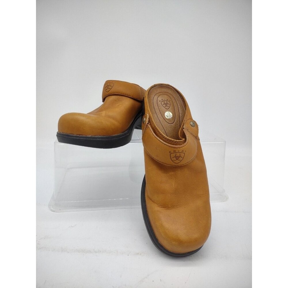 Ariat 93821 Women's Size 7.5B Brown Leather Clogs Comfort Mules Slides Shoes